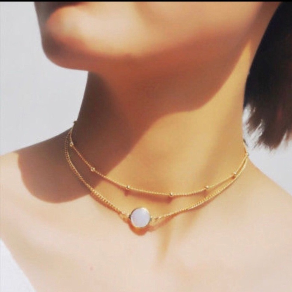 5 for $20!!! LAYERED CHOKER WITH OPAL NECKLACE